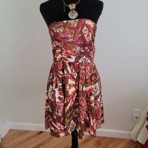 Charlotte Russe Strapless Mini Sundress 100% Cotton  Fully Lined Sz L